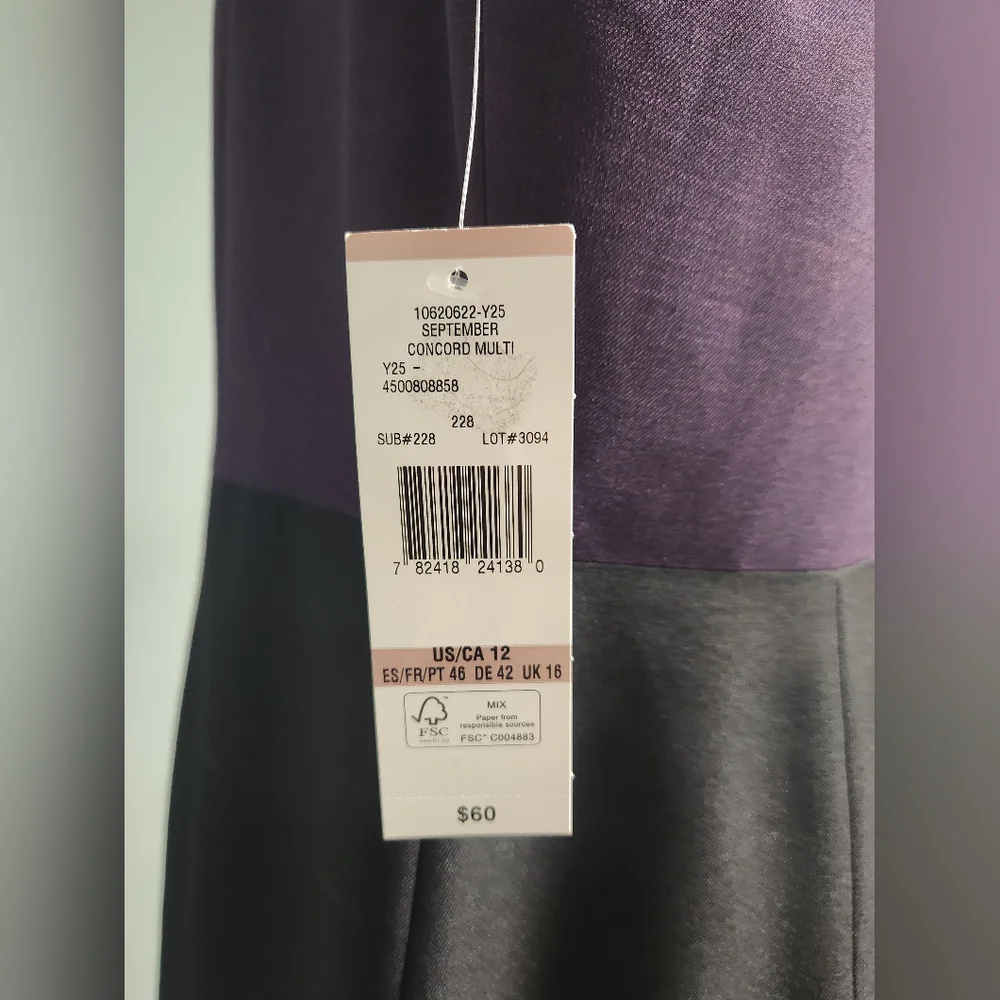Black Label Black, Purple, and White Dress Size 12 - Picture 4 of 6